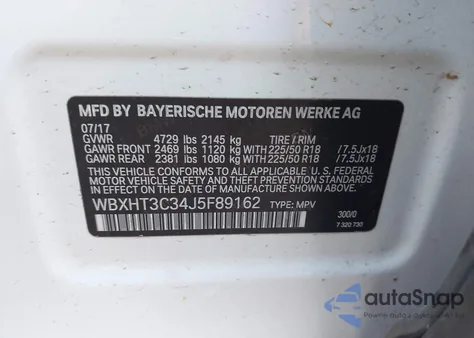 2018 BMW X1 xDrive28I z USA, uszkodzony, nr VIN WBXHT3C34J5F89162